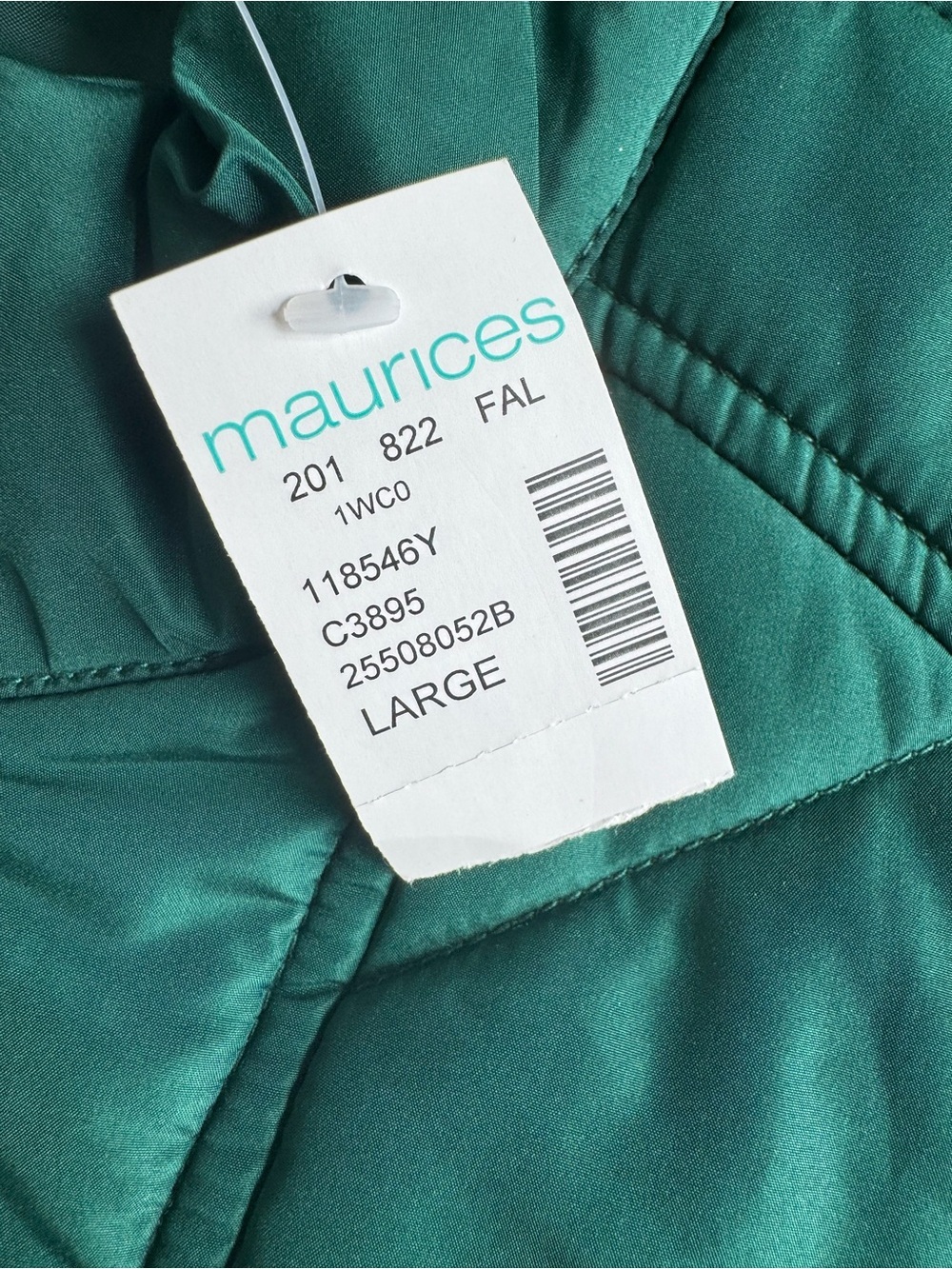 Maurices Quilted Sleeveless Vest in Green Women’s Size Large - Picture 4 of 6